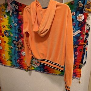 Soft Velour pumpkin hoody with pockets and zipper